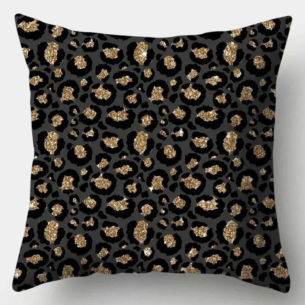5 / 60x60cm housse de coussin "noir et or"