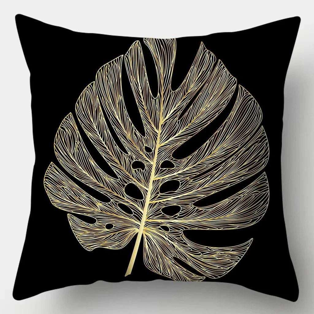 6 / 60x60cm housse de coussin "noir et or"