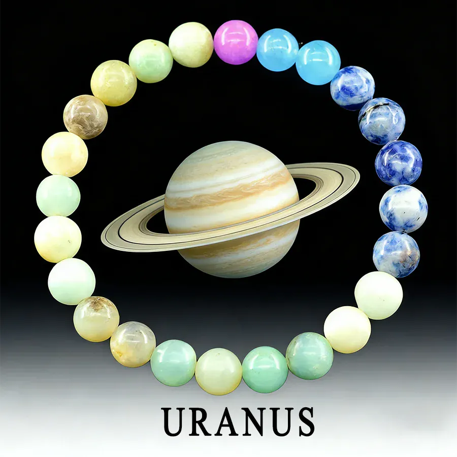 9 Uranus / 21cm(8.27inch) / 8 mm Beads bracelets planetes