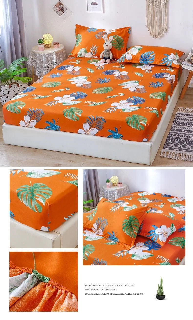 drap housse avec 2 taies d'oreiller