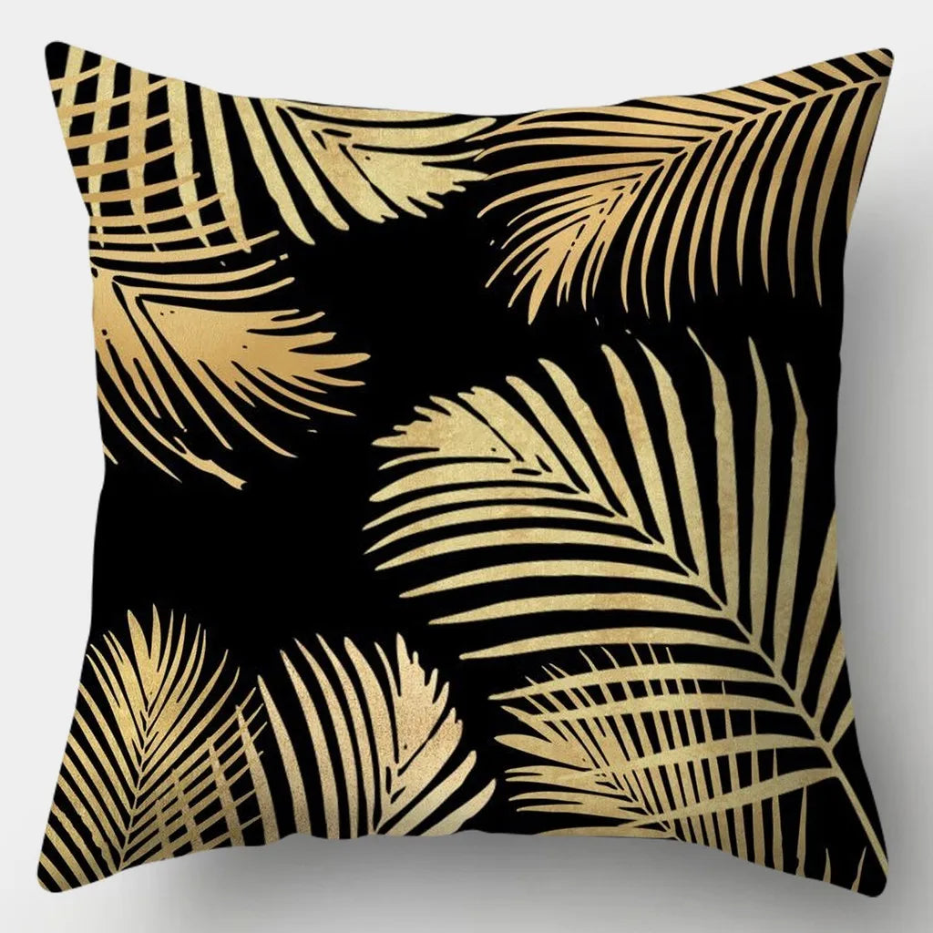 housse de coussin "noir et or"