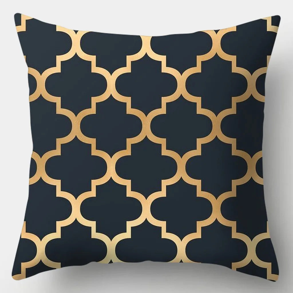 housse de coussin "noir et or"