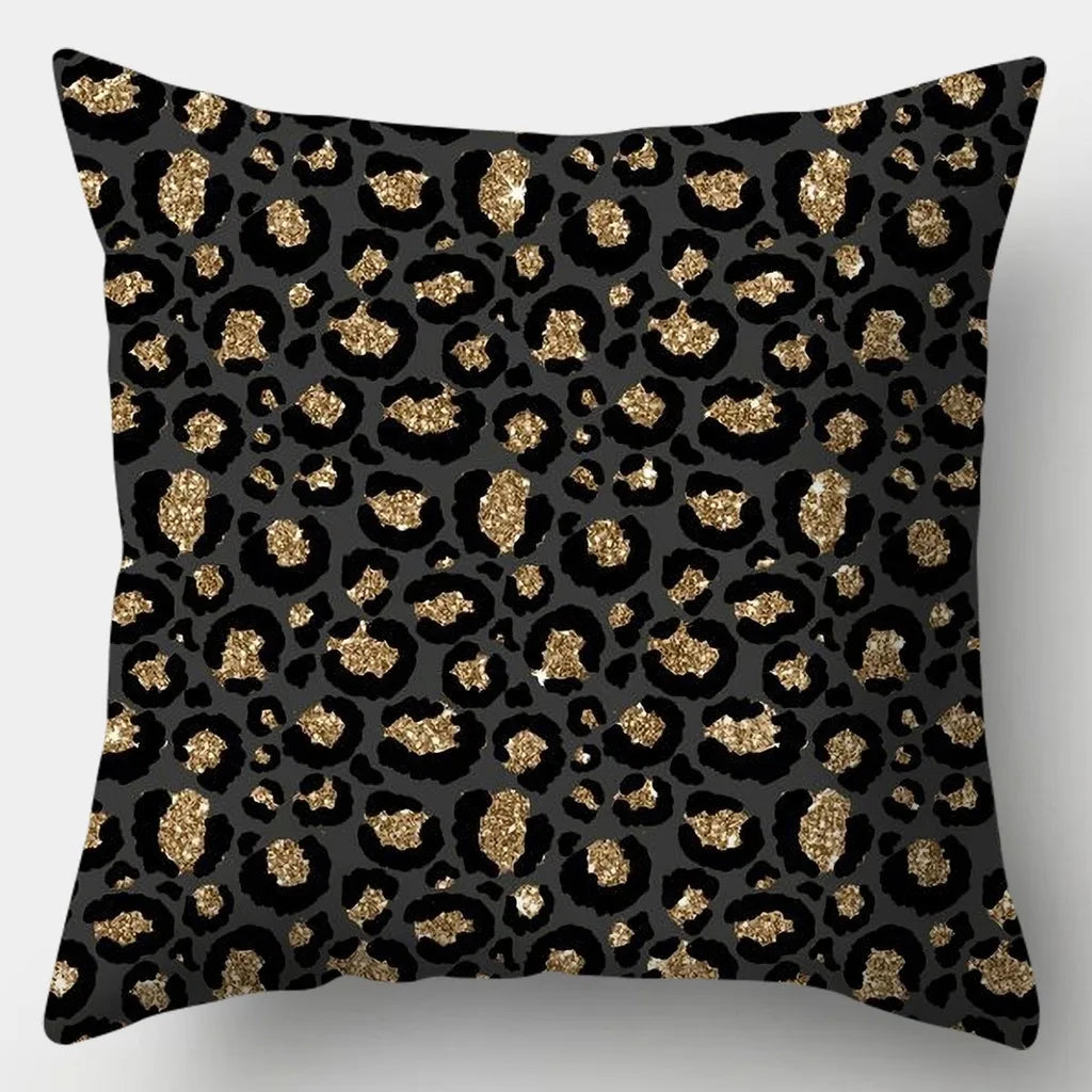 housse de coussin "noir et or"