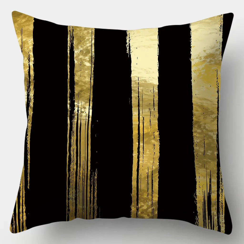 housse de coussin "noir et or"