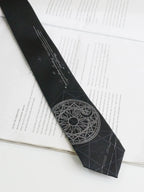 black cravate jacquard constellation