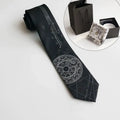 black cravate jacquard constellation