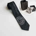 black cravate jacquard constellation
