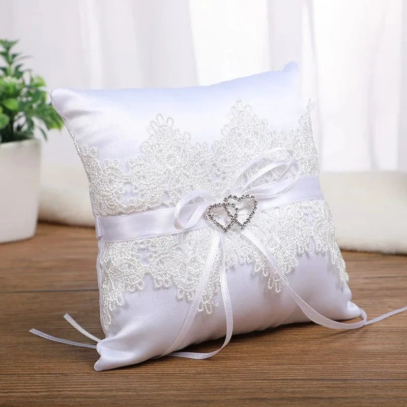 blanc / 15x15cm coussin pour les alliances mariage