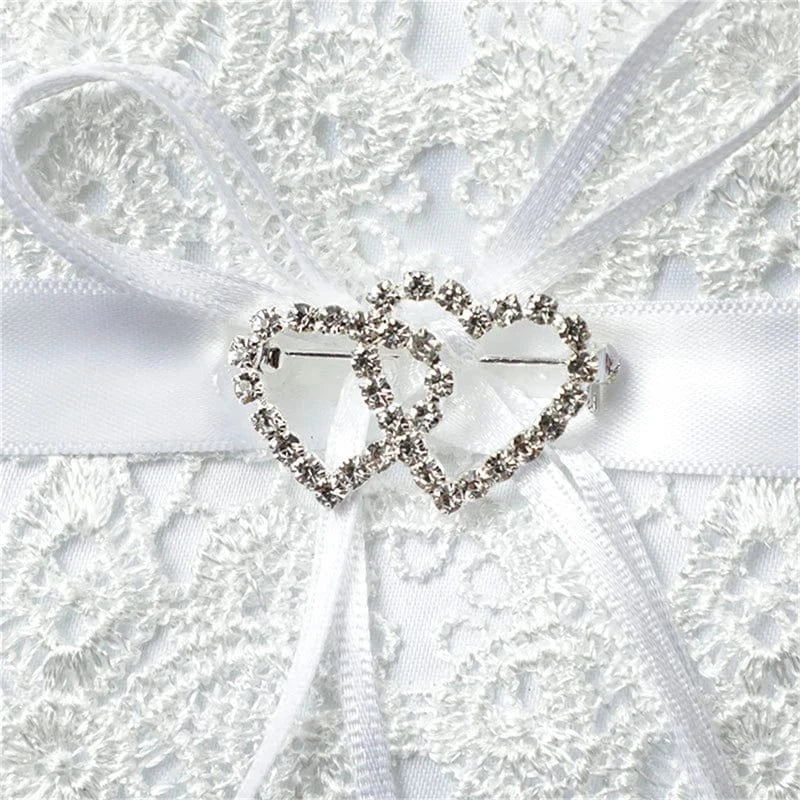 blanc / 15x15cm coussin pour les alliances mariage