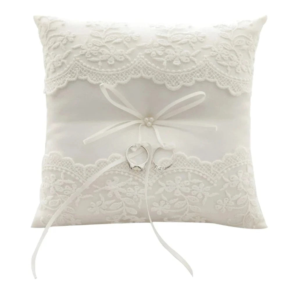 blanc / 20x20cm coussin porte alliance