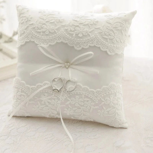 blanc / 20x20cm coussin porte alliance