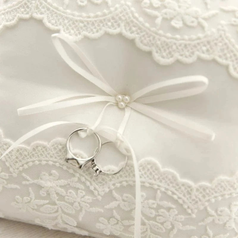 blanc / 20x20cm coussin porte alliance