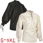 blanc / 4XL chemise médieval