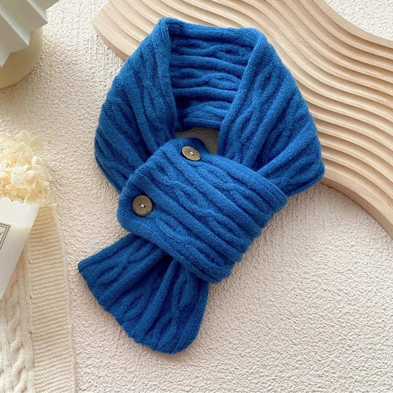 bleu / 74x12cm cache cou croisé