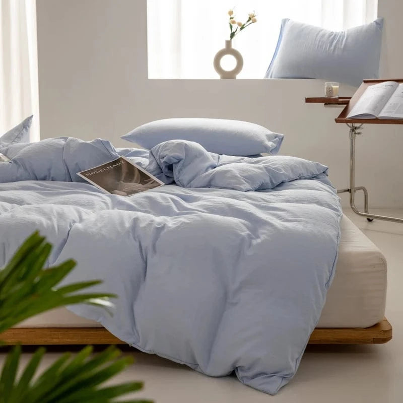 bleu clair / 135x200cm 1PC housses de couettes 100 pour 100 coton