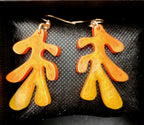 Boucles d'oreilles Boucles d'oreilles feuille en résine époxy orange et jaune - pièce unique