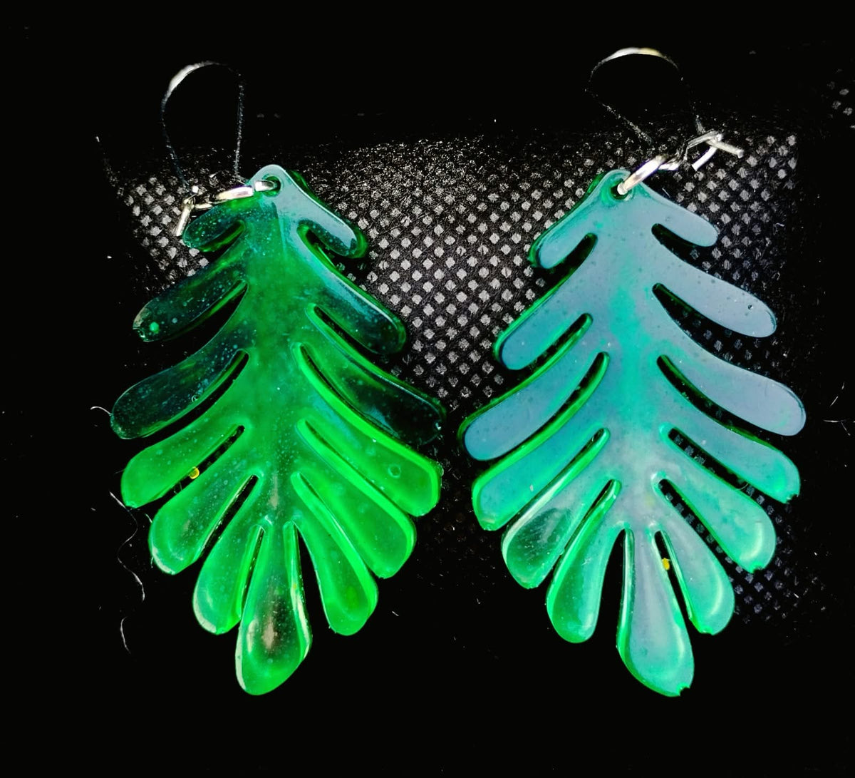 Boucles d’oreilles Boucles d’oreilles Feuilles Tropicales Vert Émeraude