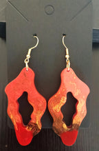 Boucles d'oreilles Boucles d'oreilles flamme rouge et or