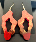 Boucles d'oreilles Boucles d'oreilles flamme rouge et or