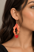 Boucles d'oreilles Boucles d'oreilles flamme rouge et or