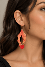 Boucles d'oreilles Boucles d'oreilles flamme rouge et or