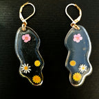 Boucles d’oreilles Boucles d’oreilles fleuries transparentes, pièce unique