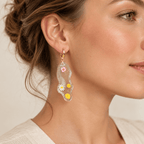 Boucles d’oreilles Boucles d’oreilles fleuries transparentes, pièce unique