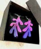 Boucles d’oreilles Boucles d’oreilles rose et violet en résine époxy