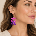 Boucles d’oreilles Boucles d’oreilles rose et violet en résine époxy