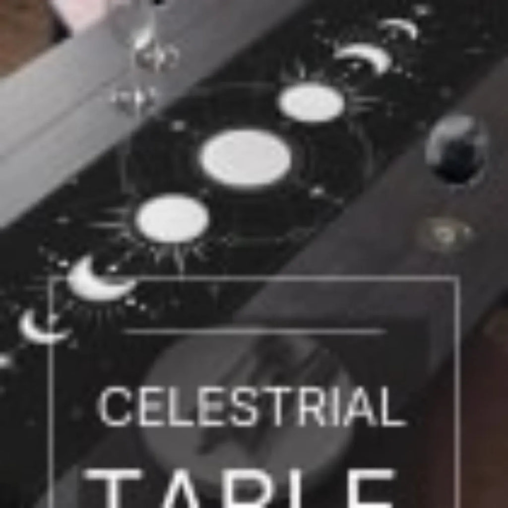 chemin de table noir celeste