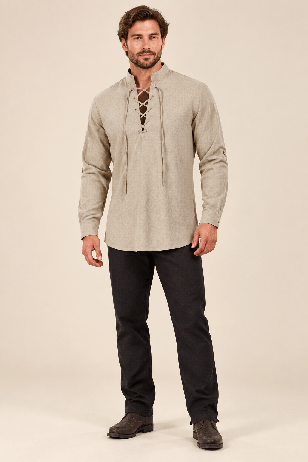 Chemise Médiéval à Lacet