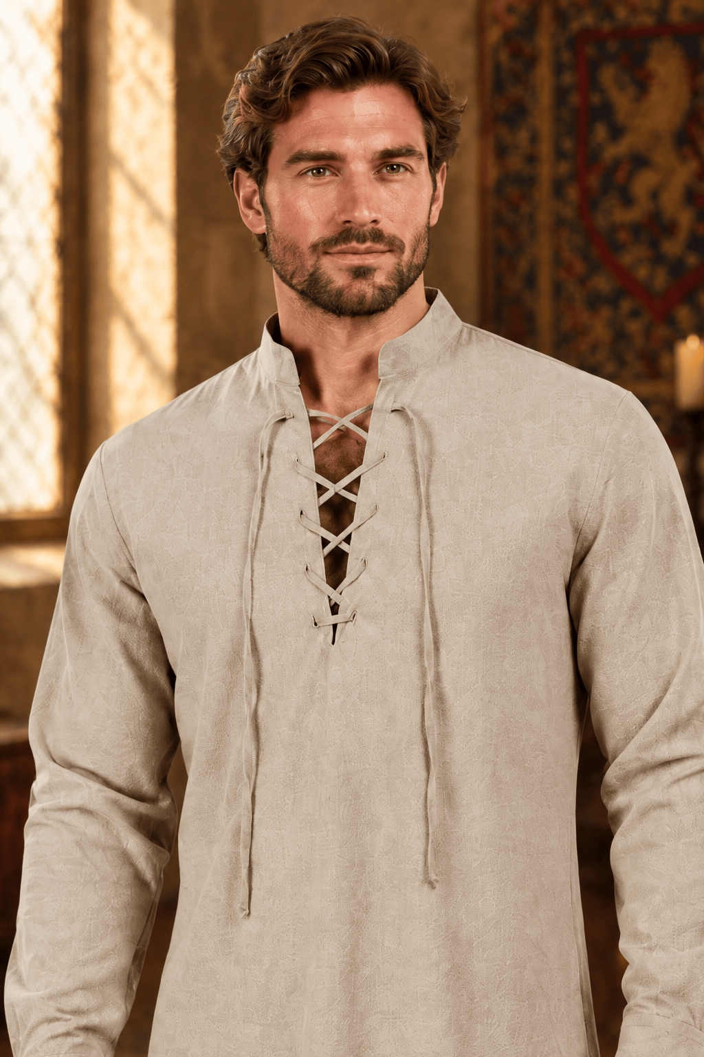 Chemise Médiéval à Lacet