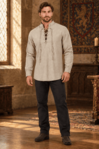 Chemise Médiéval à Lacet