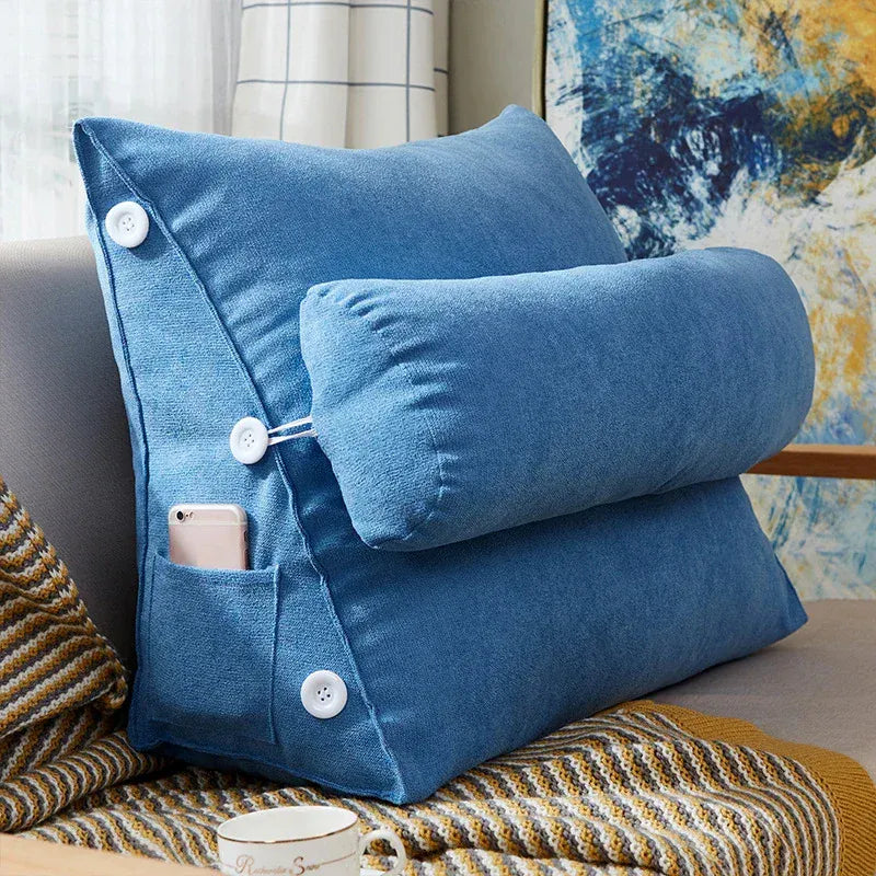coussin de lecture triangulaire