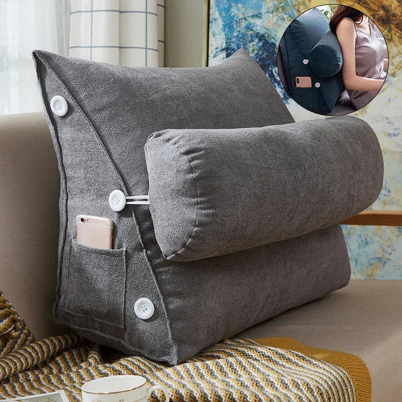 coussin de lecture triangulaire