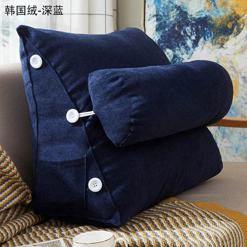 Dark Blue / 45x25x50cm coussin de lecture triangulaire