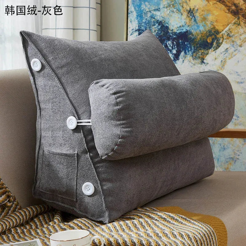 Grey / 45x25x50cm coussin de lecture triangulaire