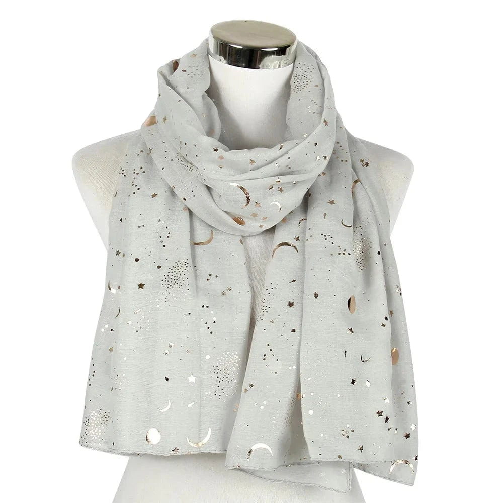 gris / 180-70cm foulards étoilés