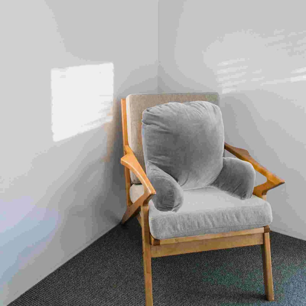 gris coussin de lecture avec accoudoirs