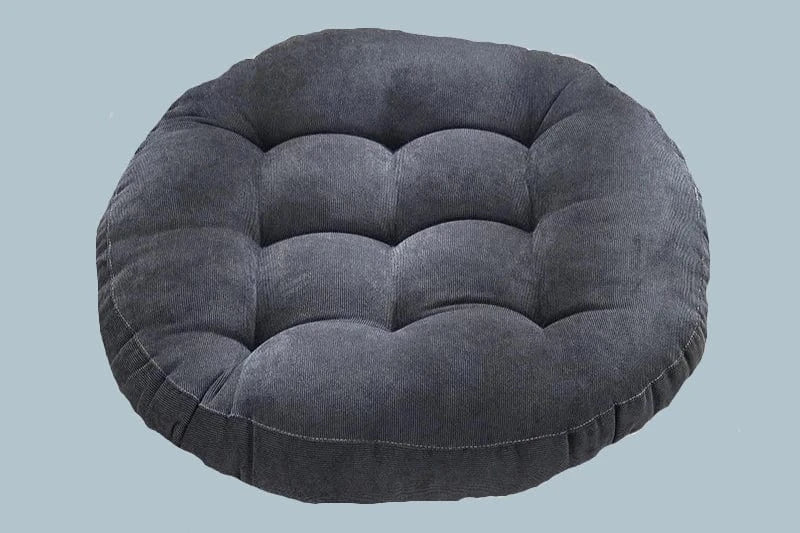 gris foncé / Round 55cm coussin de sol rond