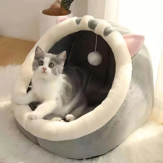 gris souris...miam / 48x45x40cm lit rond pour chat