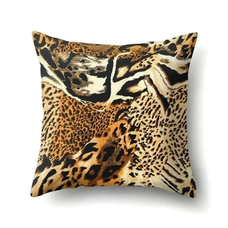 H12 / 40x40cm housse de coussin léopard