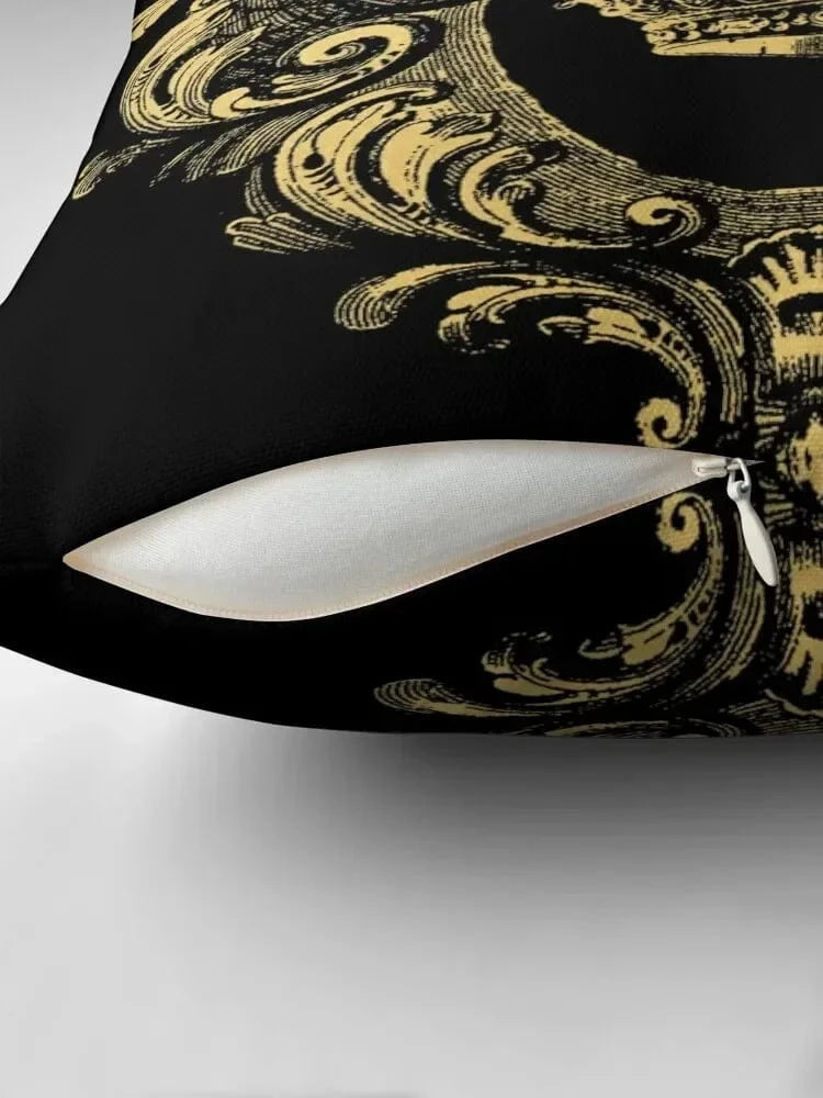 housse de coussin couronne dorée