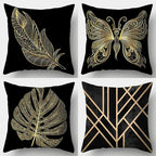housse de coussin "noir et or"