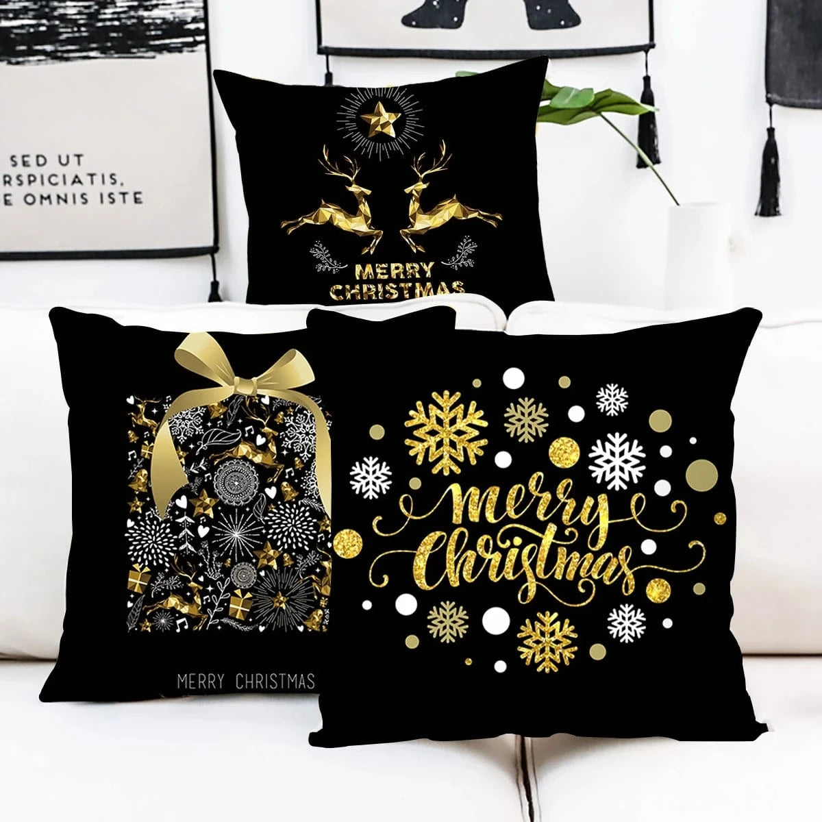 housses de coussins de noel