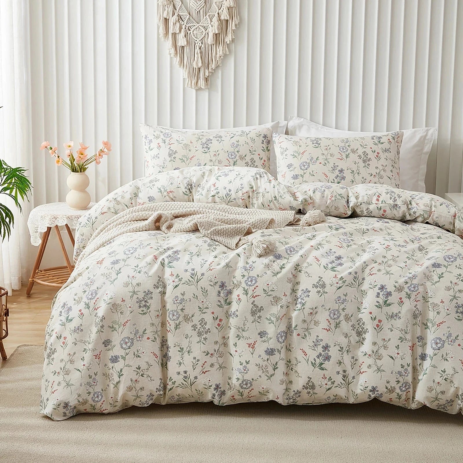 ivoire / 135x200cm-UK-Single housse de couette 3 pièces