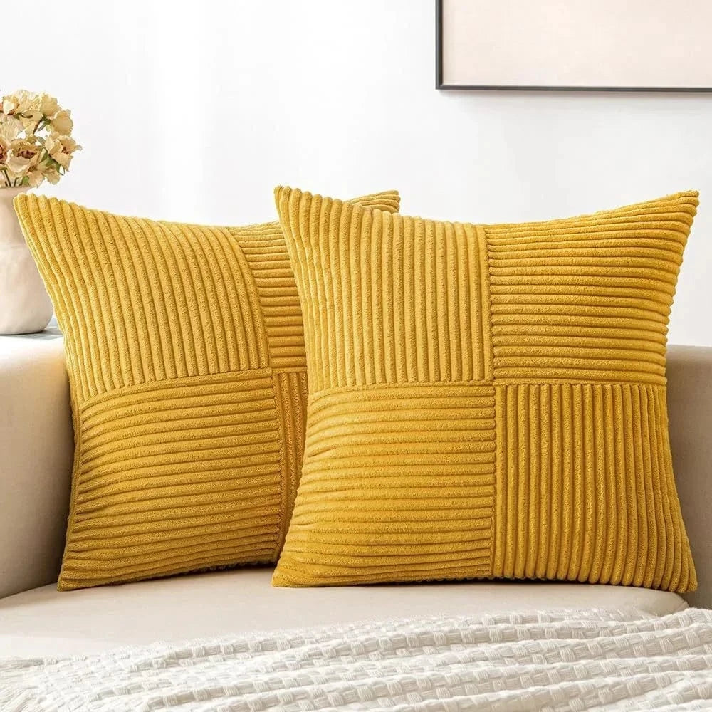 jaune / 450mm*450mm housse de coussin velours ( 2 pièces)
