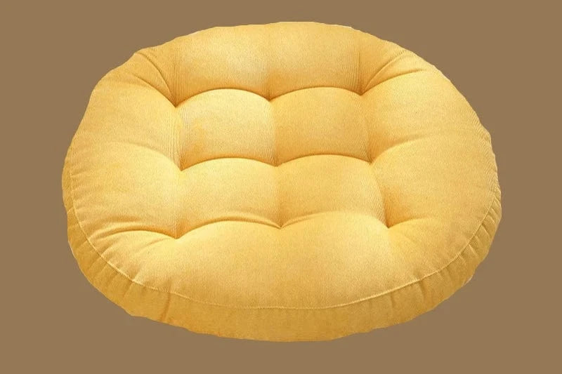 jaune / Round 42cm coussin de sol rond