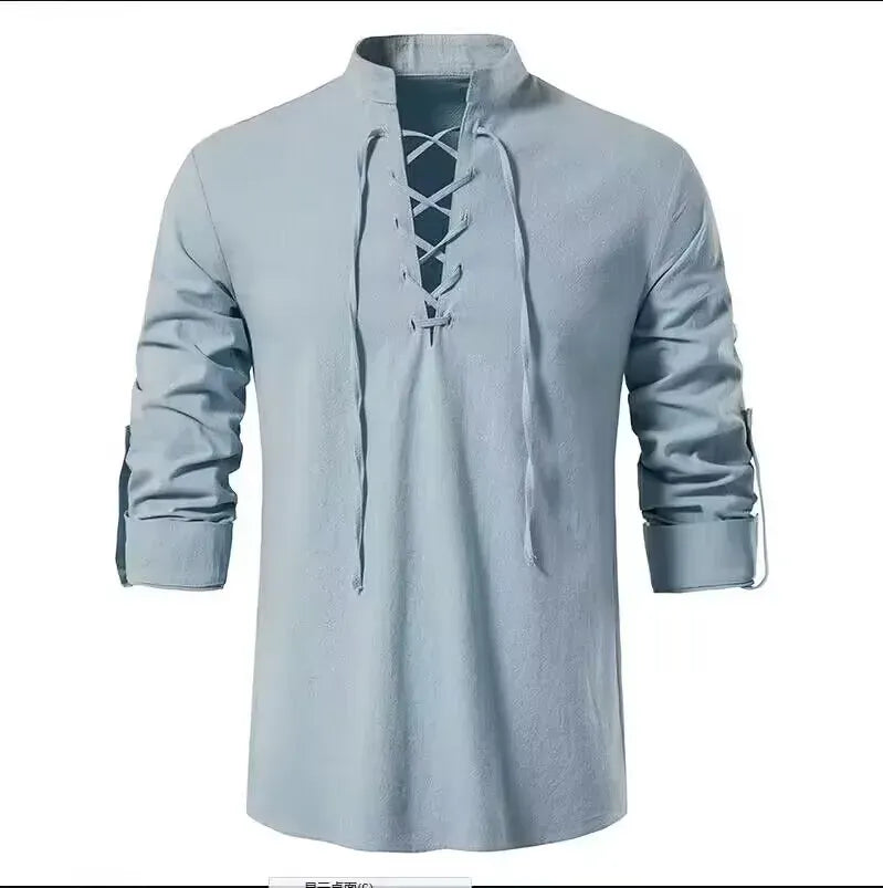 Light blue / L Chemise Médiéval à Lacet
