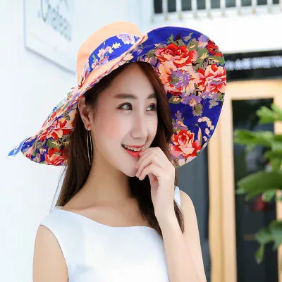 Orange peony flower / M 55-58cm chapeau printemps